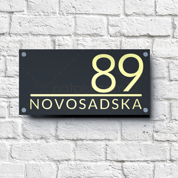 Kućni broj sa nazivom ulice standard