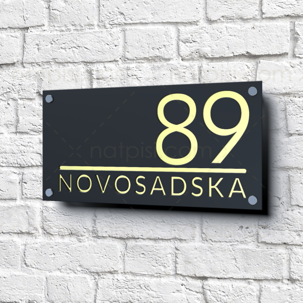 Kućni broj sa nazivom ulice standard