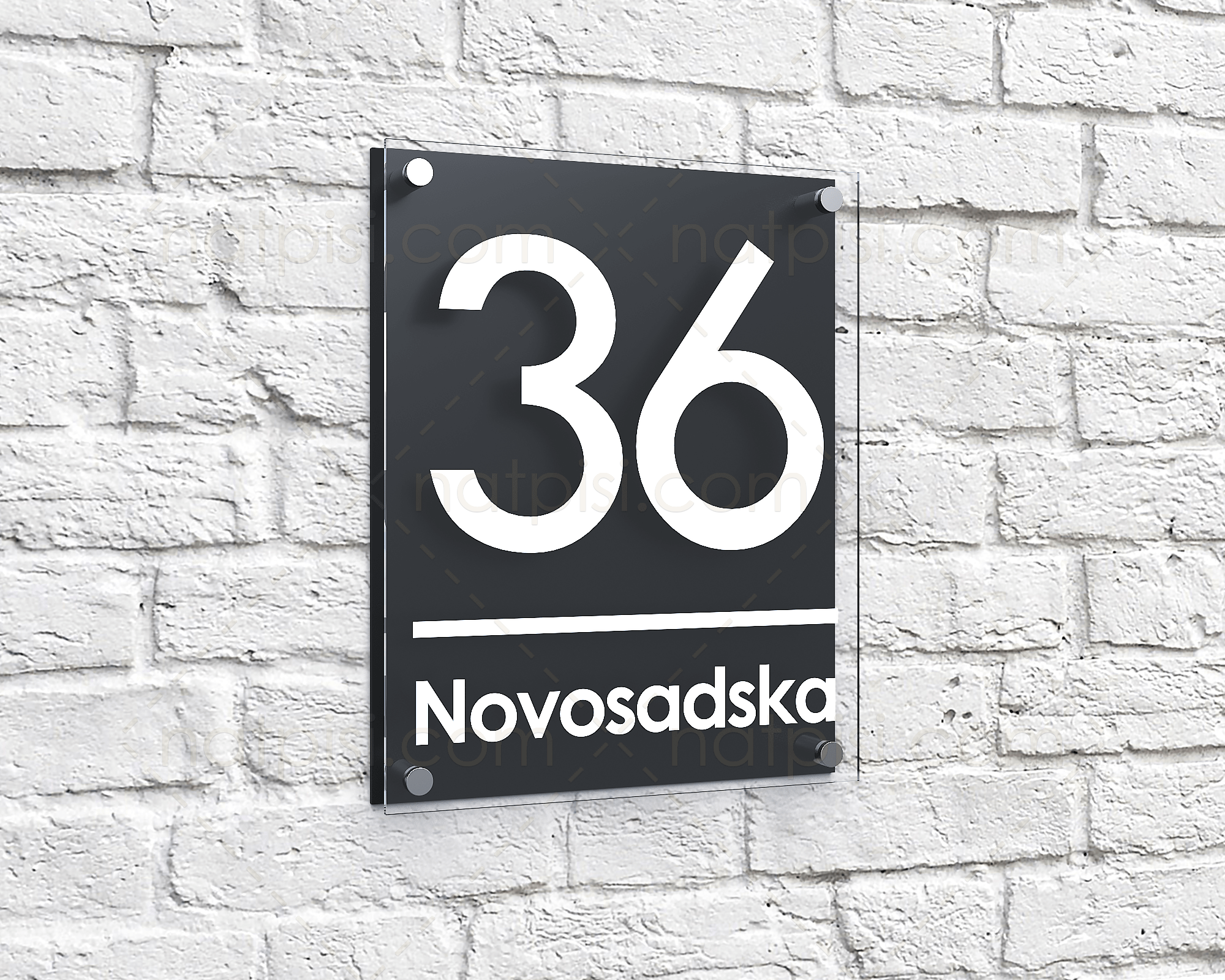 Kućni broj sa nazivom ulice Premium